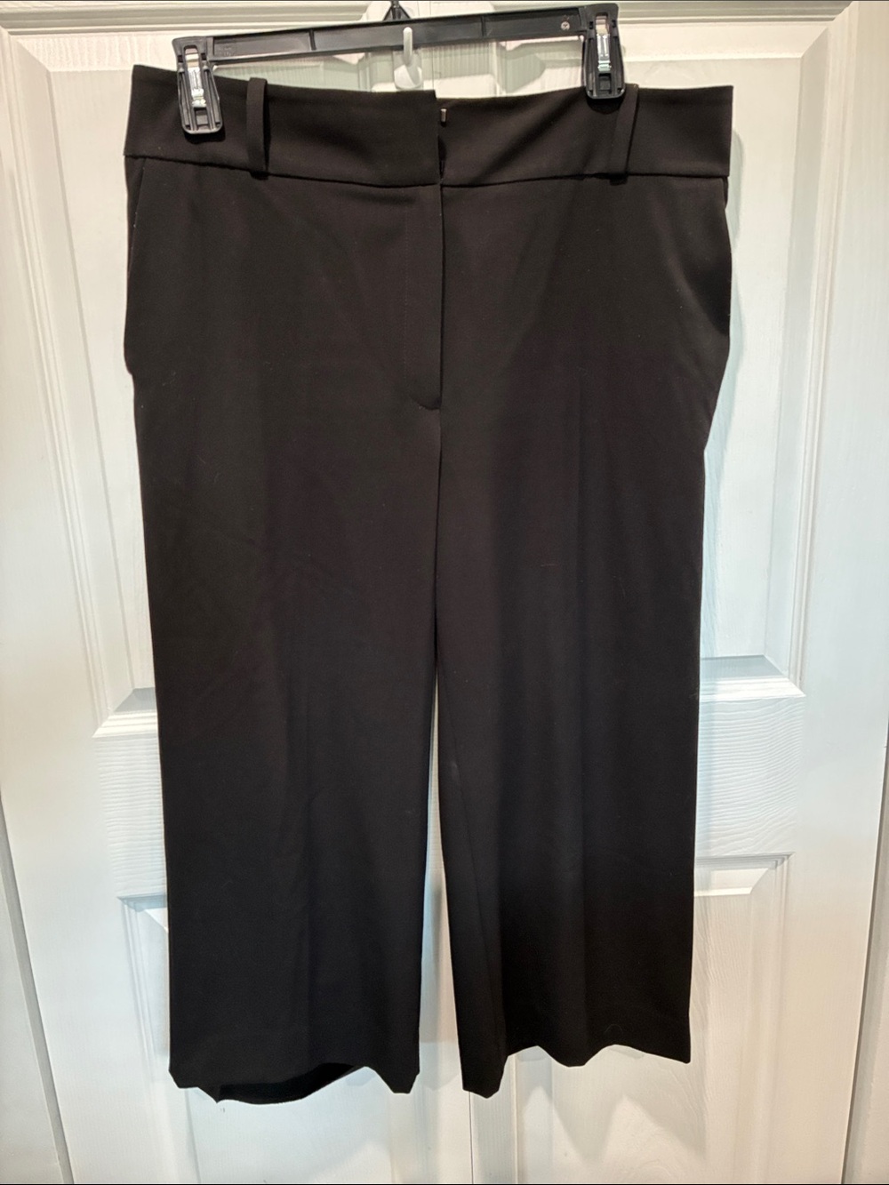White House Black Market Black Cropped Wide-Leg Pants